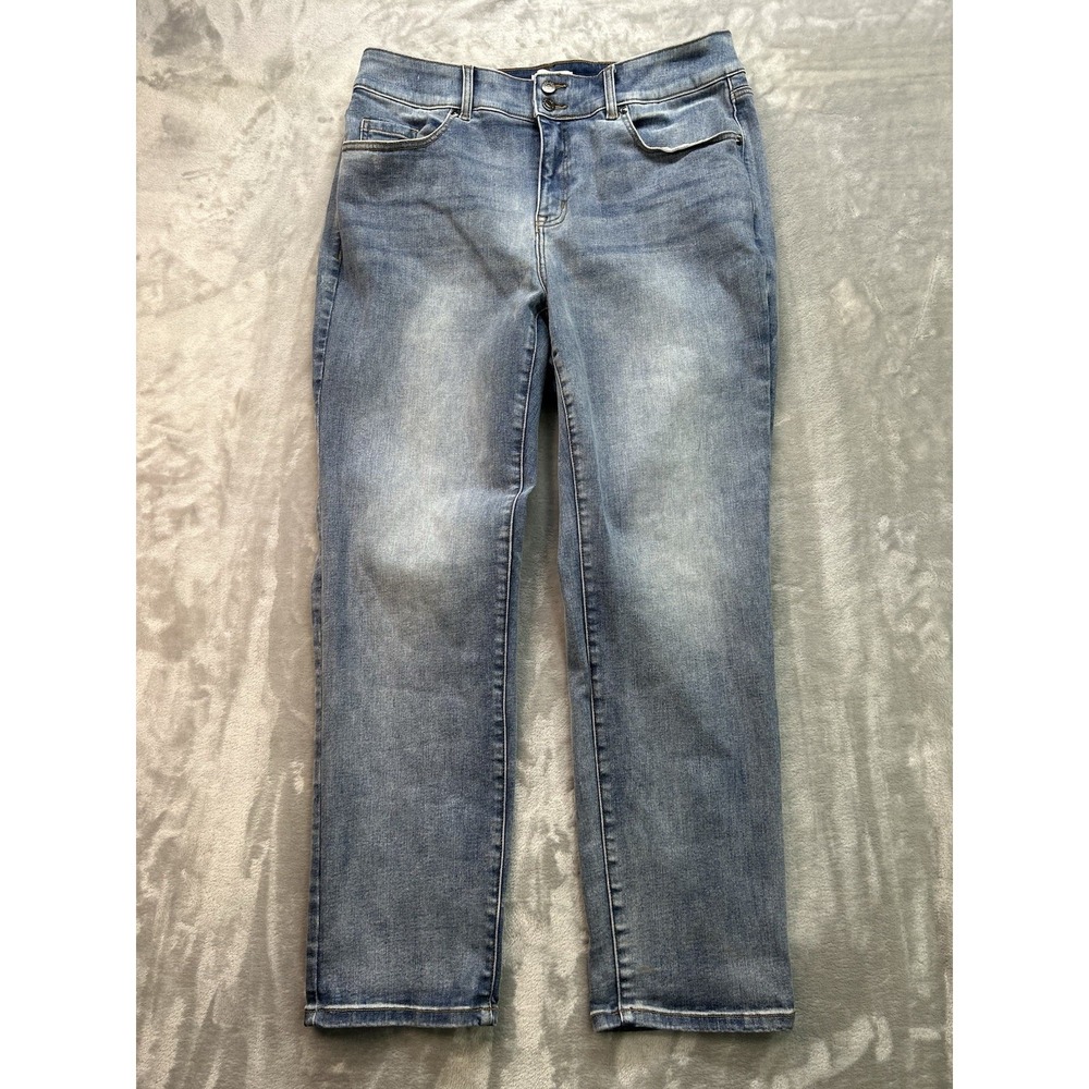 Lane Bryant Women Plus Sz 18 Blue Jeans High Rise Straight Tighter Tummy Stretch